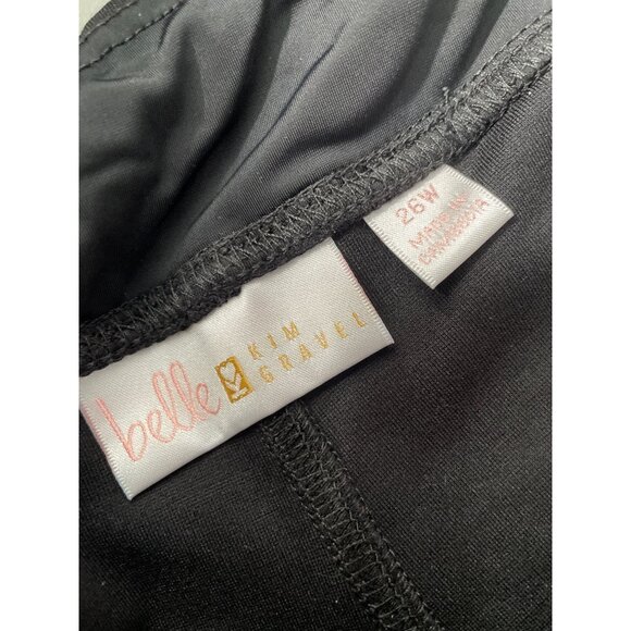 Belle by Kim Gravel Reg Coastal Crop Perfect Ponte Pants Women Plus 26 Black NEW - Picture 4 of 7